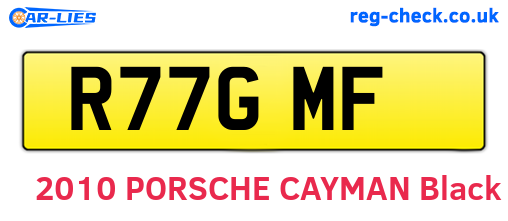 R77GMF are the vehicle registration plates.