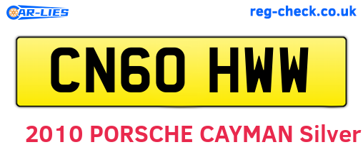 CN60HWW are the vehicle registration plates.