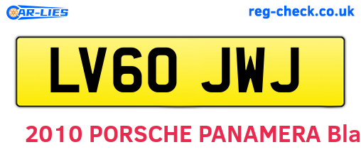 LV60JWJ are the vehicle registration plates.
