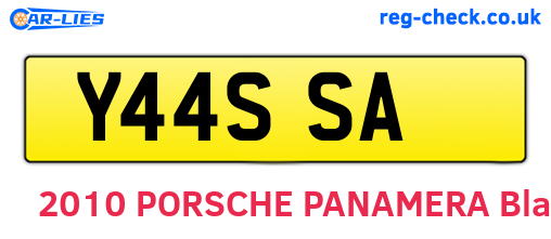Y44SSA are the vehicle registration plates.