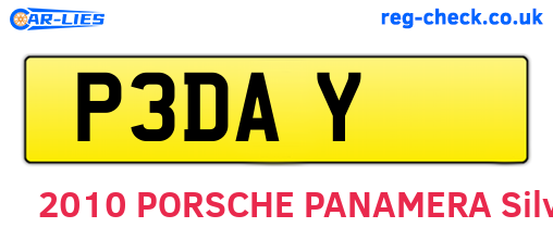 P3DAY are the vehicle registration plates.