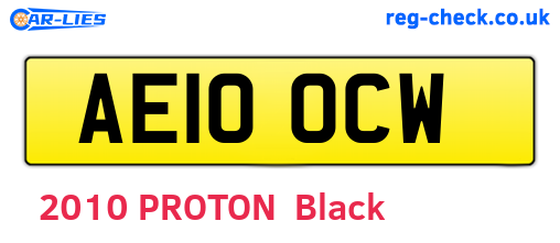 AE10OCW are the vehicle registration plates.