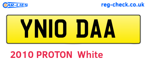 YN10DAA are the vehicle registration plates.