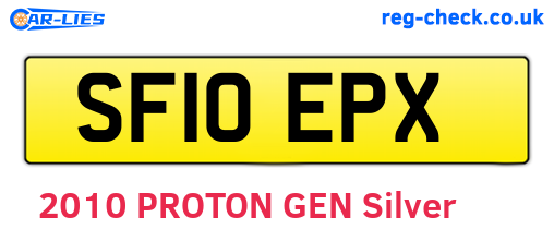 SF10EPX are the vehicle registration plates.