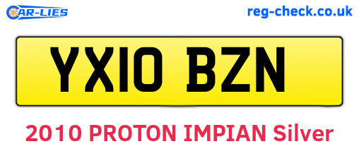 YX10BZN are the vehicle registration plates.