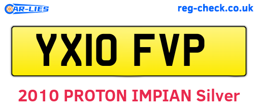 YX10FVP are the vehicle registration plates.