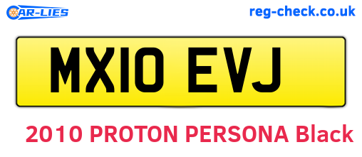 MX10EVJ are the vehicle registration plates.