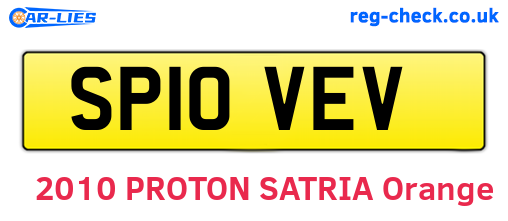 SP10VEV are the vehicle registration plates.