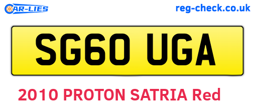 SG60UGA are the vehicle registration plates.
