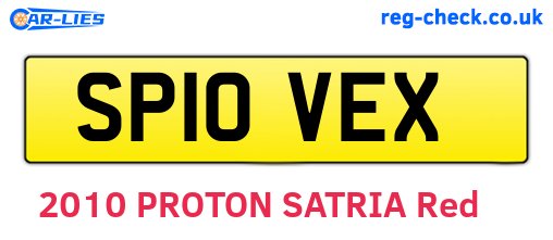 SP10VEX are the vehicle registration plates.
