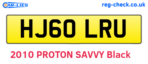 HJ60LRU are the vehicle registration plates.