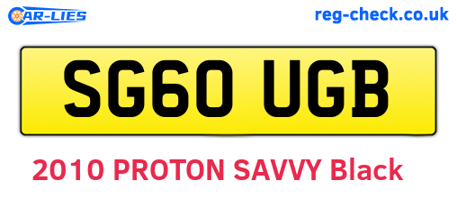 SG60UGB are the vehicle registration plates.