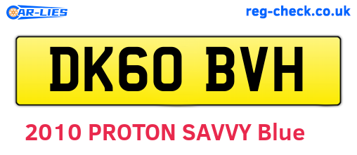 DK60BVH are the vehicle registration plates.