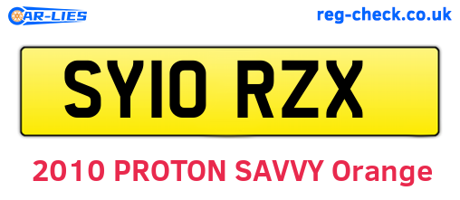 SY10RZX are the vehicle registration plates.