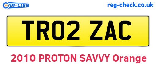 TR02ZAC are the vehicle registration plates.