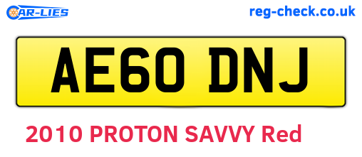 AE60DNJ are the vehicle registration plates.