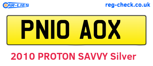 PN10AOX are the vehicle registration plates.