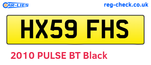 HX59FHS are the vehicle registration plates.