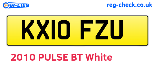 KX10FZU are the vehicle registration plates.