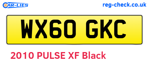 WX60GKC are the vehicle registration plates.