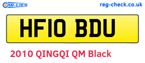 HF10BDU are the vehicle registration plates.