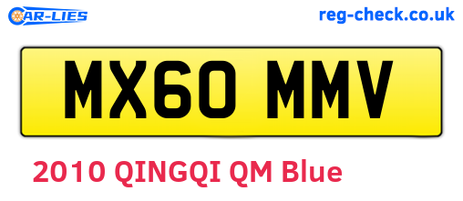 MX60MMV are the vehicle registration plates.