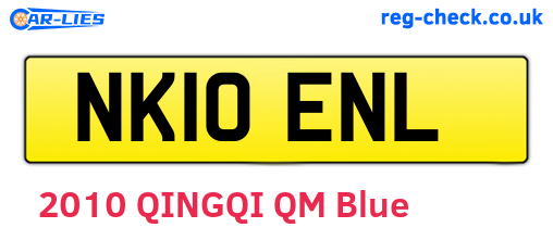 NK10ENL are the vehicle registration plates.