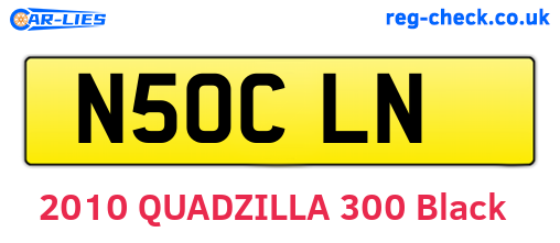 N50CLN are the vehicle registration plates.