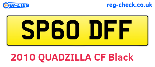 SP60DFF are the vehicle registration plates.