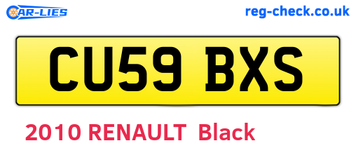 CU59BXS are the vehicle registration plates.