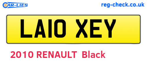 LA10XEY are the vehicle registration plates.