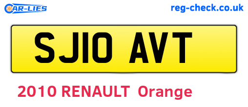 SJ10AVT are the vehicle registration plates.