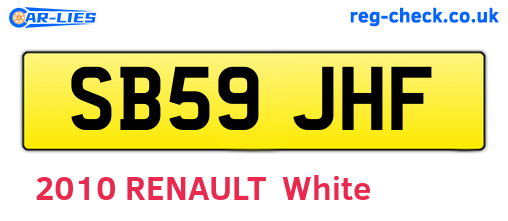 SB59JHF are the vehicle registration plates.