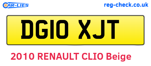 DG10XJT are the vehicle registration plates.
