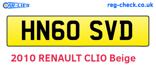 HN60SVD are the vehicle registration plates.
