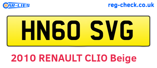 HN60SVG are the vehicle registration plates.