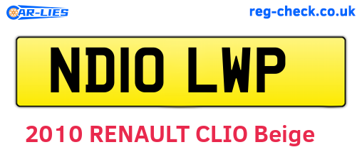 ND10LWP are the vehicle registration plates.