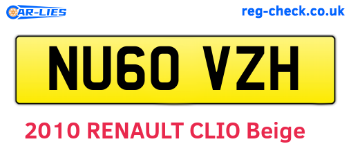 NU60VZH are the vehicle registration plates.