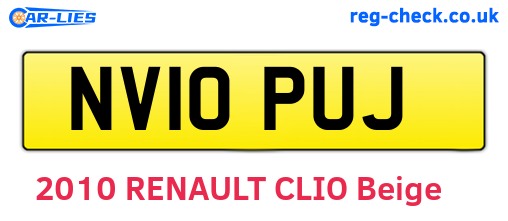 NV10PUJ are the vehicle registration plates.
