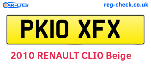 PK10XFX are the vehicle registration plates.