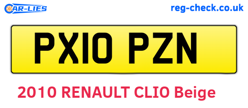 PX10PZN are the vehicle registration plates.