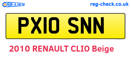 PX10SNN are the vehicle registration plates.