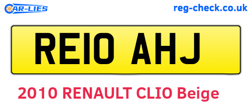 RE10AHJ are the vehicle registration plates.
