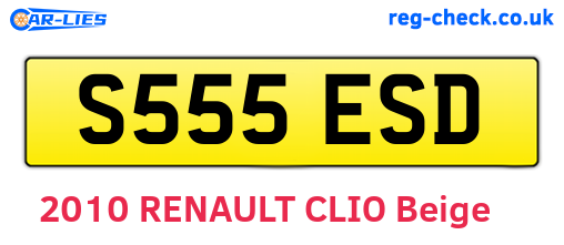 S555ESD are the vehicle registration plates.