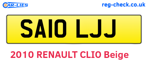 SA10LJJ are the vehicle registration plates.