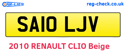 SA10LJV are the vehicle registration plates.