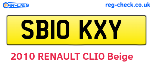 SB10KXY are the vehicle registration plates.