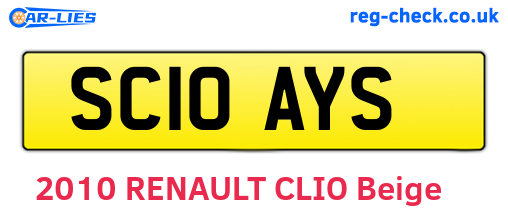 SC10AYS are the vehicle registration plates.