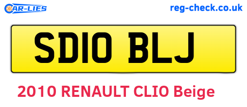 SD10BLJ are the vehicle registration plates.