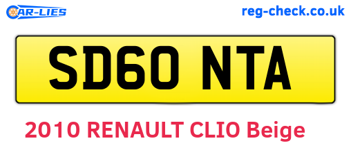 SD60NTA are the vehicle registration plates.